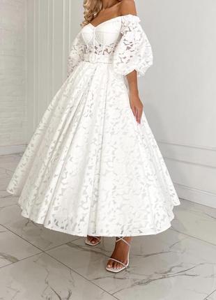 Вечернее, свадебное платье eloisa by helena mia 2023 в длине меди3 фото