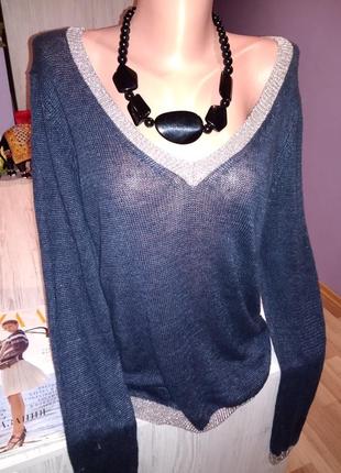 Супер світшот темно синій з люрексовою ниткою, без дефектів крута модель