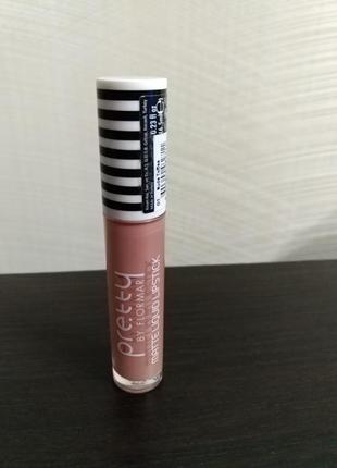 Рідка помада матова flormar pretty matte liquid lipstick 01(nude toffee)2 фото