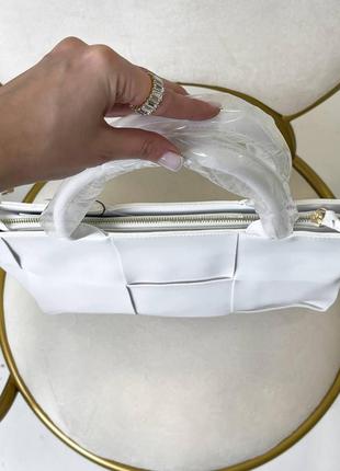 Женская сумка bottega veneta arco tote  white3 фото