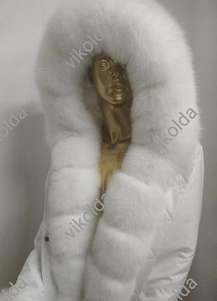Женская зимняя куртка парка с мехом песца альбинос с 44 по 584 фото