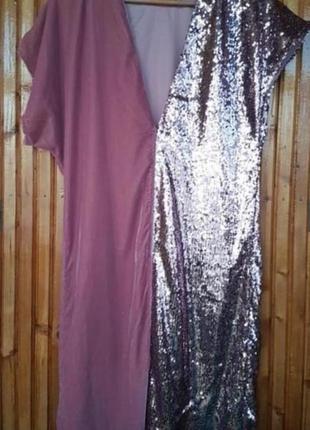 Шикарное вечернее бархатное платье миди с пайетками.6 фото