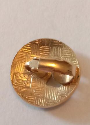 Винтажные серьги клипсы клуазоне перегородчатая эмаль клеймо