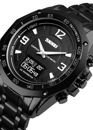 Часы мужские skmei kompass pro black наручные часы тактические мужские часы спортивные часы