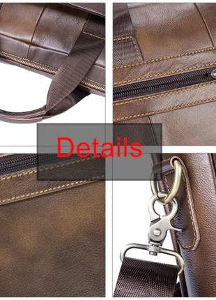 Мужской портфель из натуральной кожи кожаный портфель мужской сумка-портфель мужской для ноутбука черный8 фото