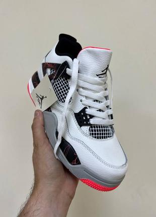 Nike air jordan retro 4 white жіночі білі кросівки женские кроссовки найк джордан белые демисезонные