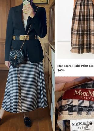 Спідниця   в клітинку   із вовна max mara1 фото