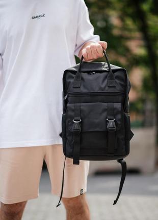 Мужской городской рюкзак kanken черный тканевой  под ноутбука на 13 л качественный  шокльный прочный8 фото