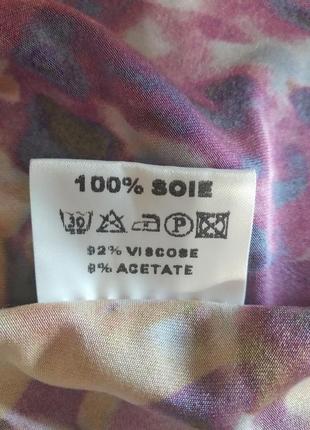 Шикарная шелковая блуза бохо с вышитым поясом, 100% шелк, франция.8 фото