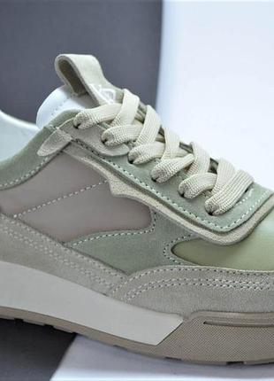 Женские кожаные кроссовки кофейные best vak 1023424