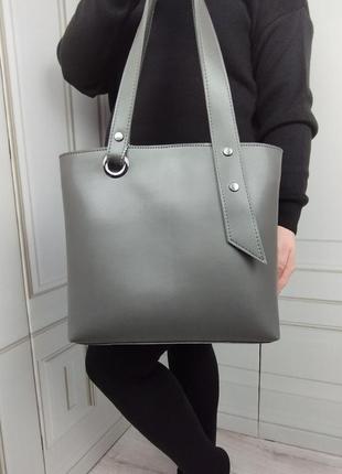 Качественная вместительная женская сумка, большого размера, как шоппер, из экокожи премиум качества6 фото