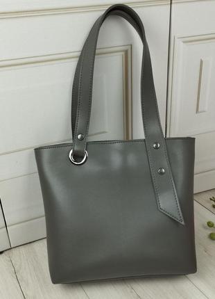 Качественная вместительная женская сумка, большого размера, как шоппер, из экокожи премиум качества7 фото