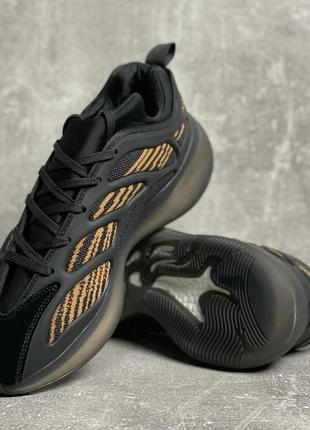 Чоловічі чорні кросівки із гумовими вставками на силіконовій підошві5 фото