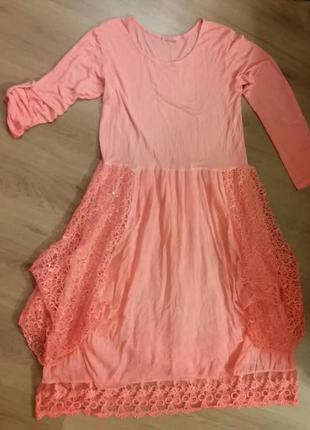 Коралловое платье италия