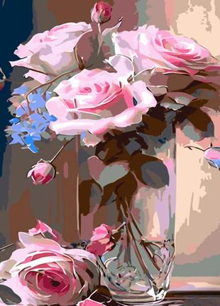 Картина по номерам ніжно-рожеві троянди 40х50см strateg