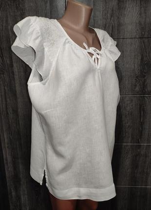 Воздушная льняная блузка лен, из льна пог-62 см льон3 фото