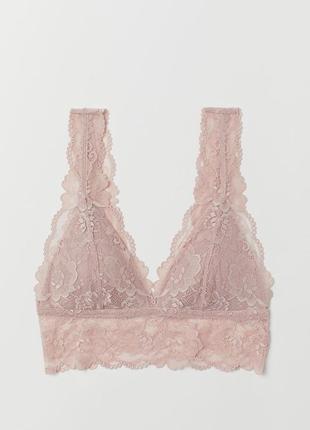 Браллет h&m padded lace bralette - s