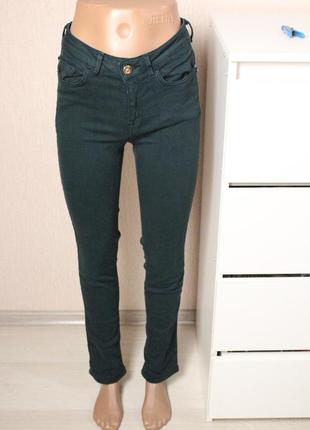 Изумрудные джинсы скинни 26 36 размер с зара zara2 фото