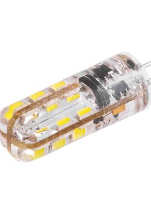 Світлодіодна лампа g4 24led 1,5w ac/dc 12v 150lm 4500k силикон / lm3030 лємансо1 фото