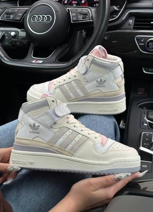 Жіночі кросівки adidas originals forum 84 mid milk grey pink