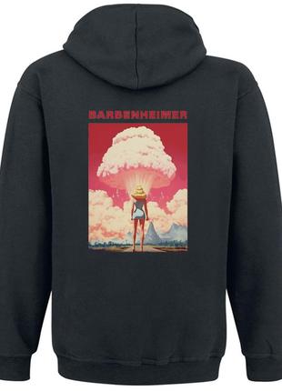 Толстовка с молнией barbenheimer - barbie - oppenheimer (чёрная)2 фото