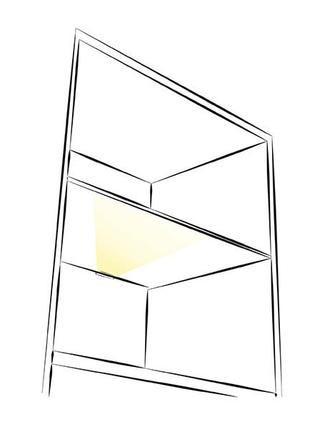 Кліпса світлодіодна алюмінієва для підсвітки скляних полиць 12v 0.72w тепло біле світло, білий провід ledua5 фото