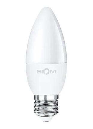 Світлодіодна лампа c37 9w e27 4500k матова вт-588 biom