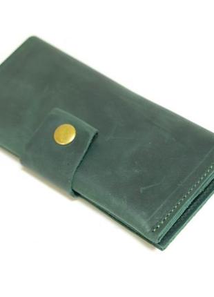 Кожа. ручная работа. кожаный зеленый женский кошелек, портмоне, клатч1 фото