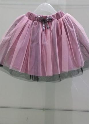 Ошатна тришарова спідничка з фатином для дівчаток