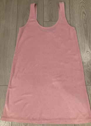 Махрова коротка рожева сукня3 фото