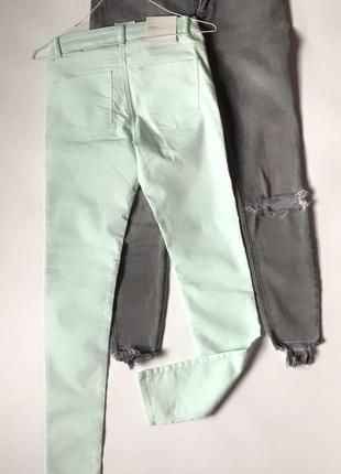 Мятные брюки скинни узкачи джинсы h&m 36/67 фото
