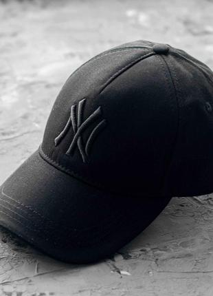 Мужска черная кепка new york yankees  из хлопка фиксируется на липучке размер 55-59 нью йорк2 фото