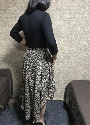 Стильная трендовая ассиметричная юбка леопард glamorous zara