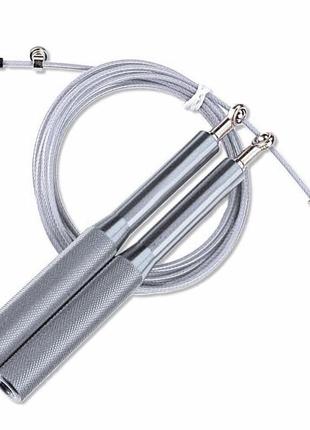 Скакалка швидкісна на підшипниках алюмінієва powerplay 4207 elite jump rope срібна (3m.)