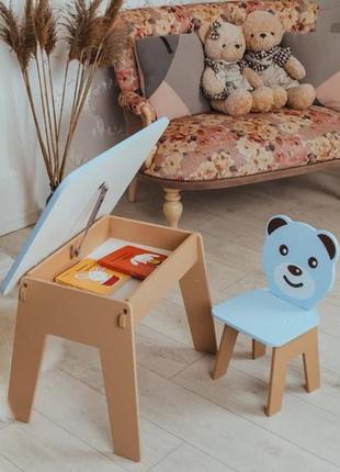 Вау! дитячий стіл! чудовий подарунок для дитини. стіл із шухлядою та стільчик. для навчання, малювання, гри8 фото