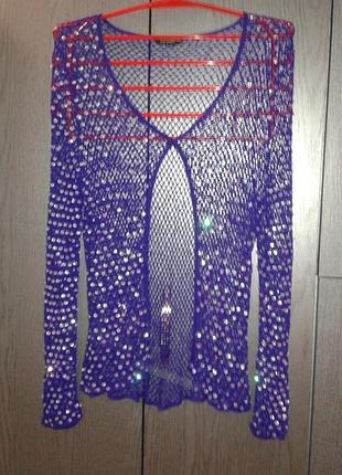 Накидная накидка - кардиган с пайетками dorothy perkins, размер 20/48.