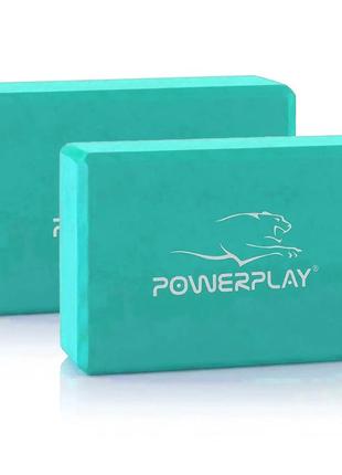 Блок для йоги 2 шт. (пара) powerplay 4006 yoga brick eva м'ятні