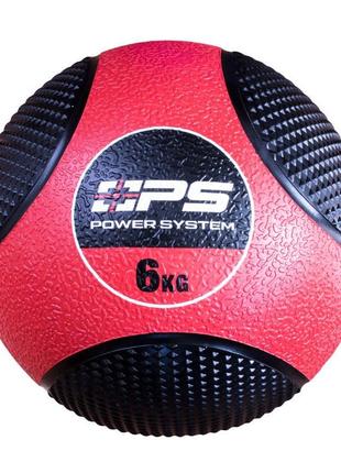 Медбол power system ps-4136 medicine ball 6кг. black/red1 фото