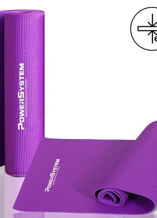 Килимок для йоги та фітнесу power system ps-4014 pvc fitness-yoga mat purple (173x61x0.6)