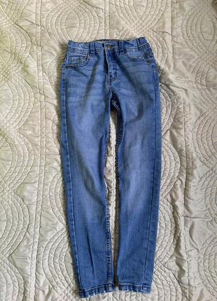 Практичні джинси, скінні denim co р.134/8-9, джинс середньої плотності стрейчеві, пот 30см є утяжка