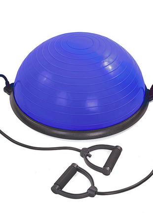 Полусфера для фитнеса с эспандерами bosu zelart bs-1524 цвета в ассортименте2 фото