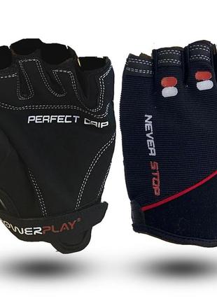 Рукавички для фітнесу powerplay 9076 perfect grip чорні m