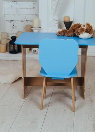 Детский стол! супер подарок!столик парта ,рисунок зайчик и стульчик детский медвежонок.для рисования,учебы,игр8 фото