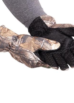 Перчатки тактические зимние размер универсальный камуфляж лес