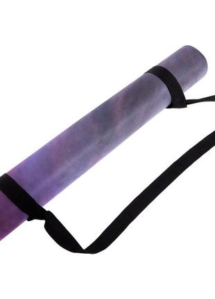 Килимок для йоги замшевий каучуковий двошаровий 3мм record fi-5662-37 (розмір 1,83мх0,61мх3мм, фіолетовий-синій, з принтом7 фото