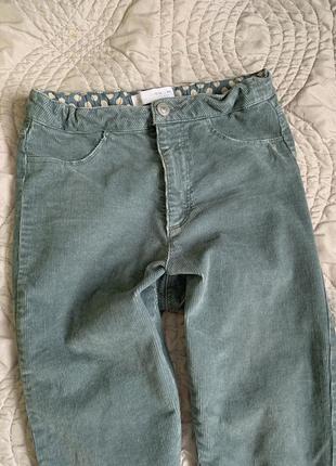 Вельветовые брюки, джинсы zara р.164/13-14 маломерят, в отл.сост., длина 91 см шаг 69 см, пот 31 см7 фото