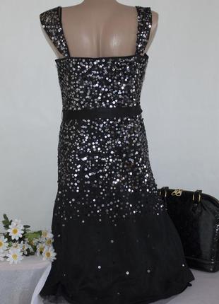 Брендовое макси платье с поясом per una паетки2 фото