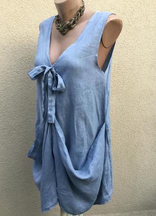 Лен100%,блуза асиметрична,туніка,майка,piazza roma,італія,етно,стиль бохо6 фото