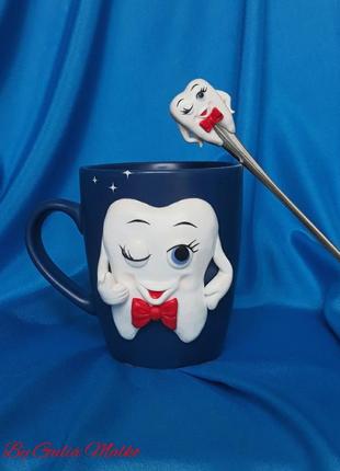 Чашка с ложкой  для стоматолога4 фото