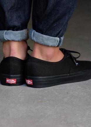 Кеды vans authentic mono black текстиль ванс венсы черные6 фото